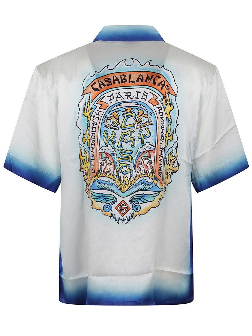 CASABLANCA CASABLANCA SHORT SLEEVE CUBAN COLLAR SHIRT