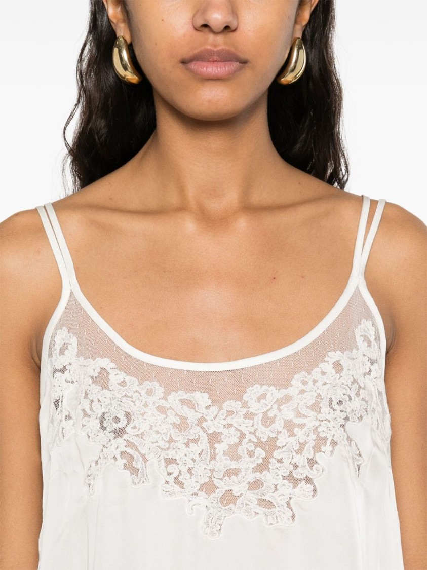 Twinset White Top With Thin Shoulder Straps In White