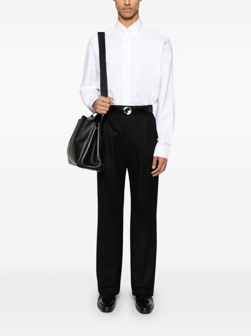 Givenchy Classic White Shirt With Button-down Collar And Curved Hem