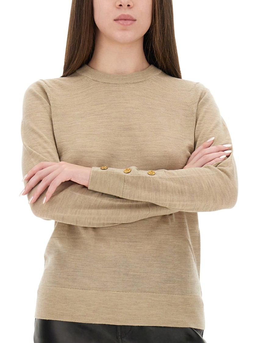 Michael Michael Kors Regular Fit Merino Wool Sweater In Neutral