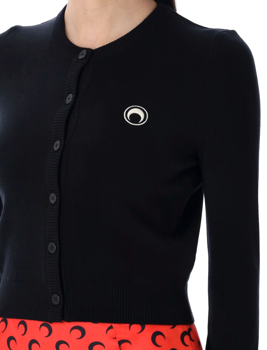 Marine Serre Core Knit Cardigan In Black