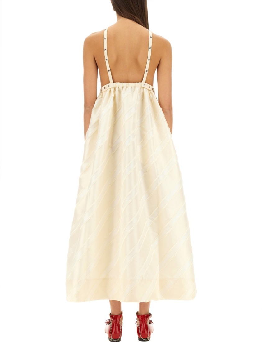 Ganni Taffeta Dress In Neutrals