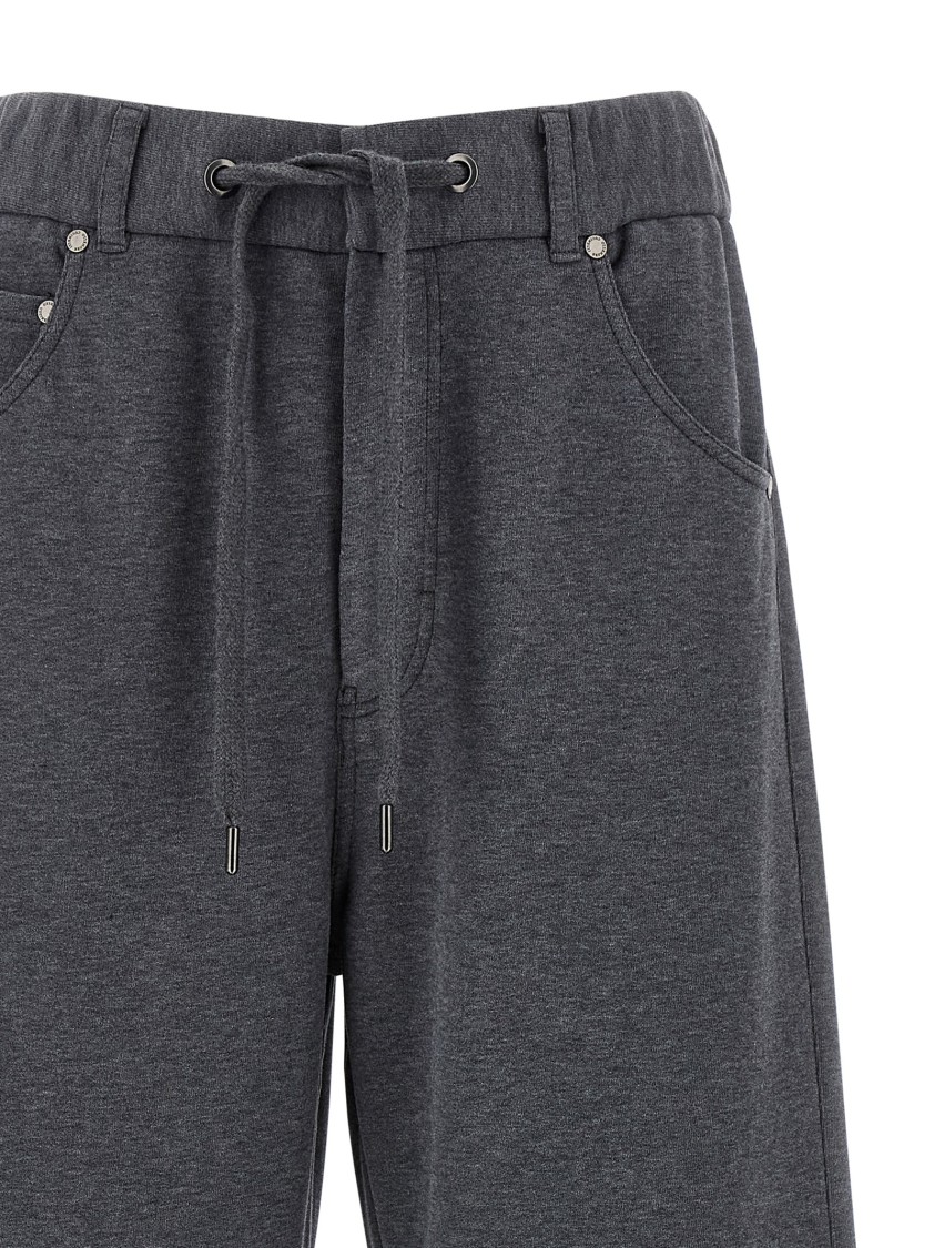 Brunello Cucinelli Cotton Joggers With Back Pocket And Wide Leg