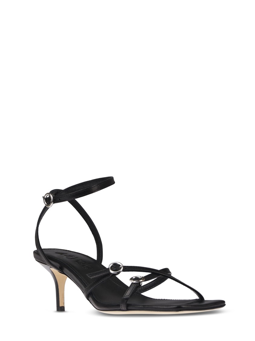 Aeyde Nappa Leather Sandals With Pointed Toe In Black