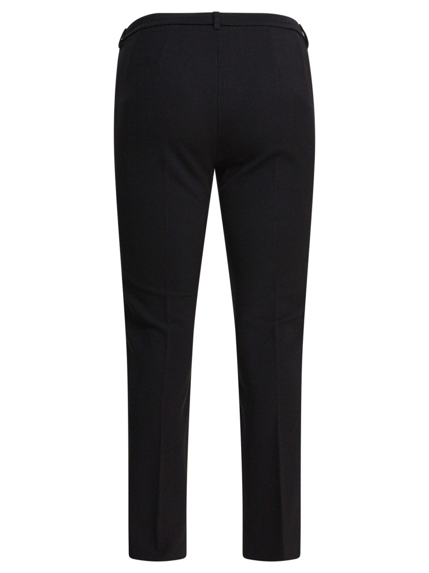 Max Mara Slim Cropped Trousers With Mid-rise Waist In Black