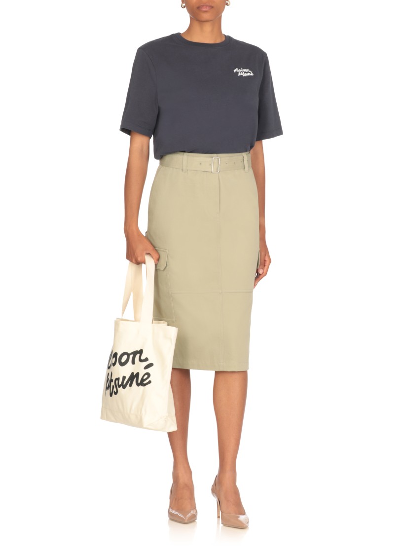 Maison Kitsuné Cotton Skirt In Green