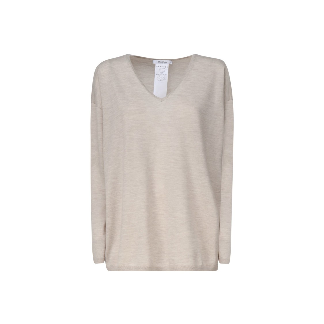 Max Mara Cashmere Freccia Jumper With V-neckline In Grey