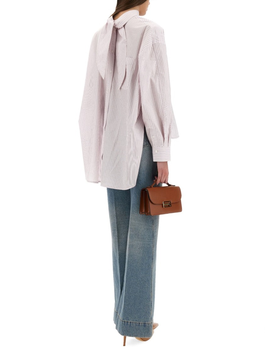 Shop Victoria Beckham Oversized Blouse With Knotted Collar