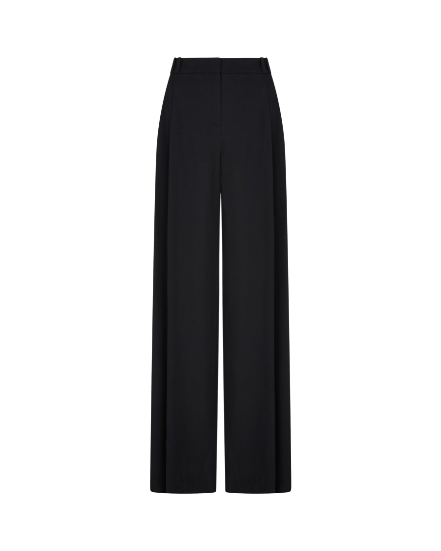 Serena Bute Serena Trouser With Georgette Trim - Black In Black