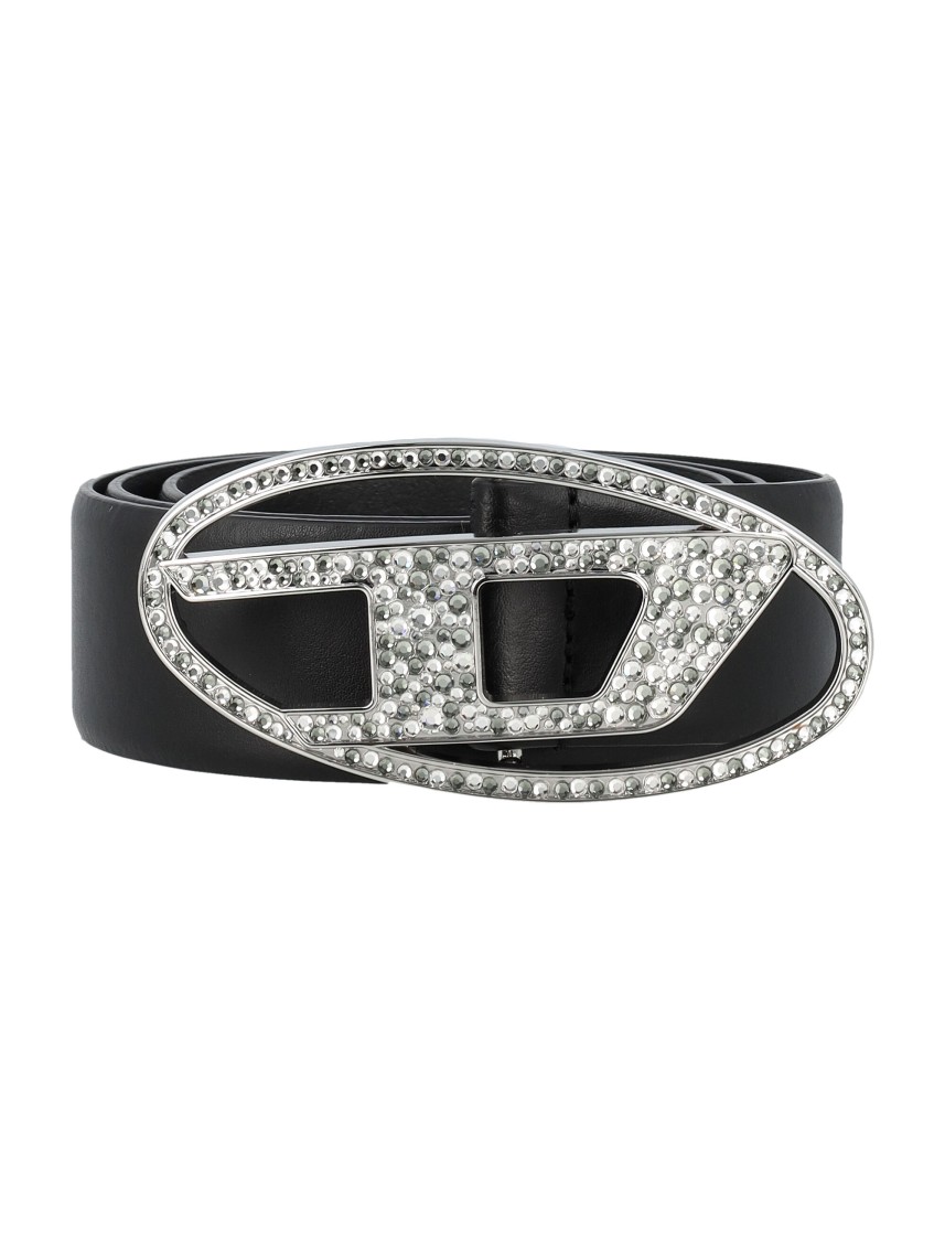Diesel Black B-1dr Strass Belt In Black