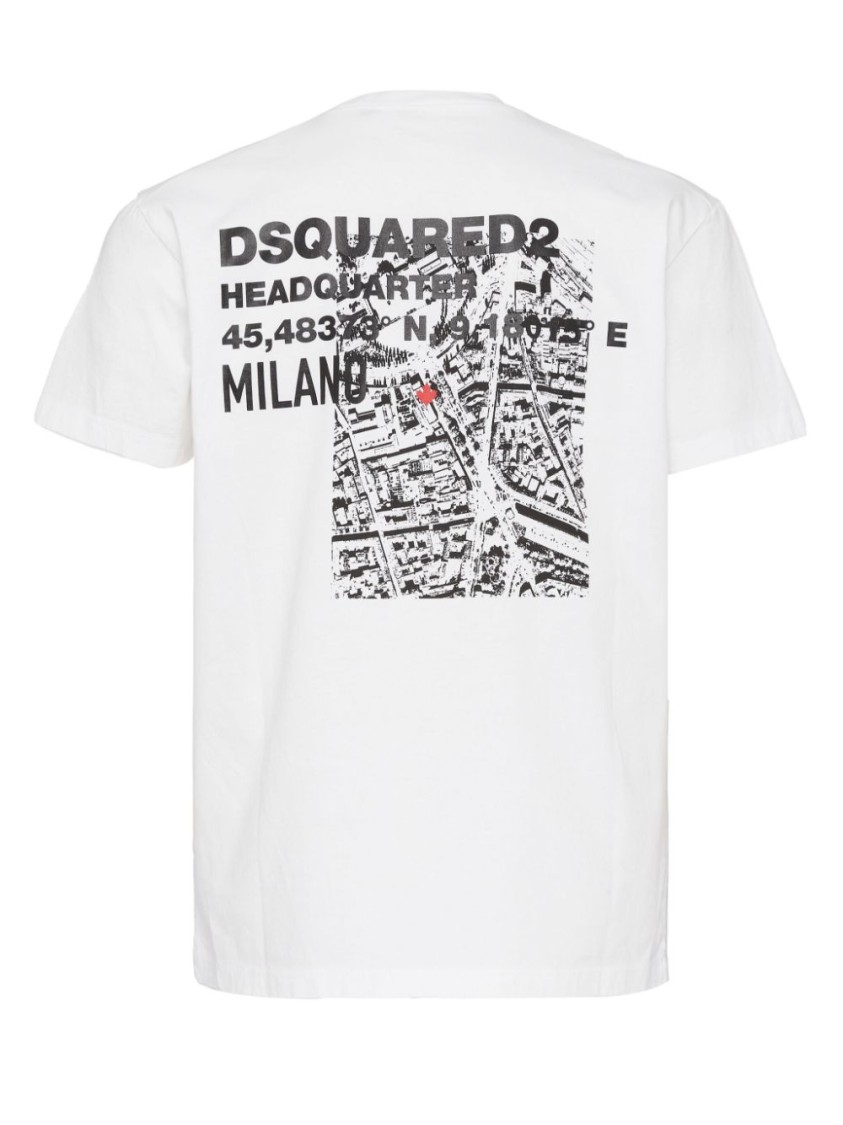Dsquared2 Cotton Jersey T-shirt With Graphic Prints In White