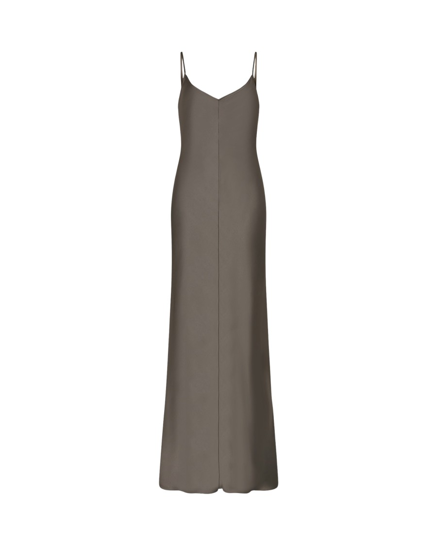 SERENA BUTE SERENA BUTE SATIN SLIP DRESS '25 - CHARCOAL
