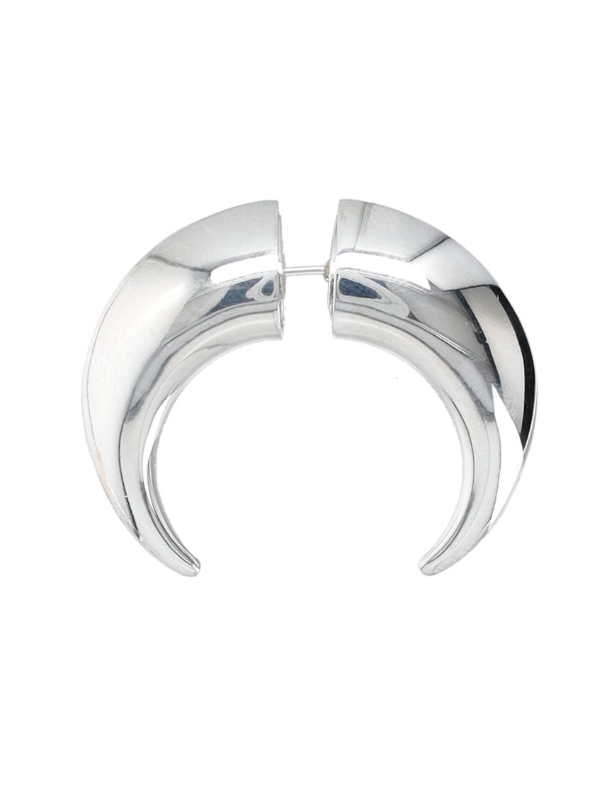 Marine Serre Silver Single Moon Stud Earring In Silver