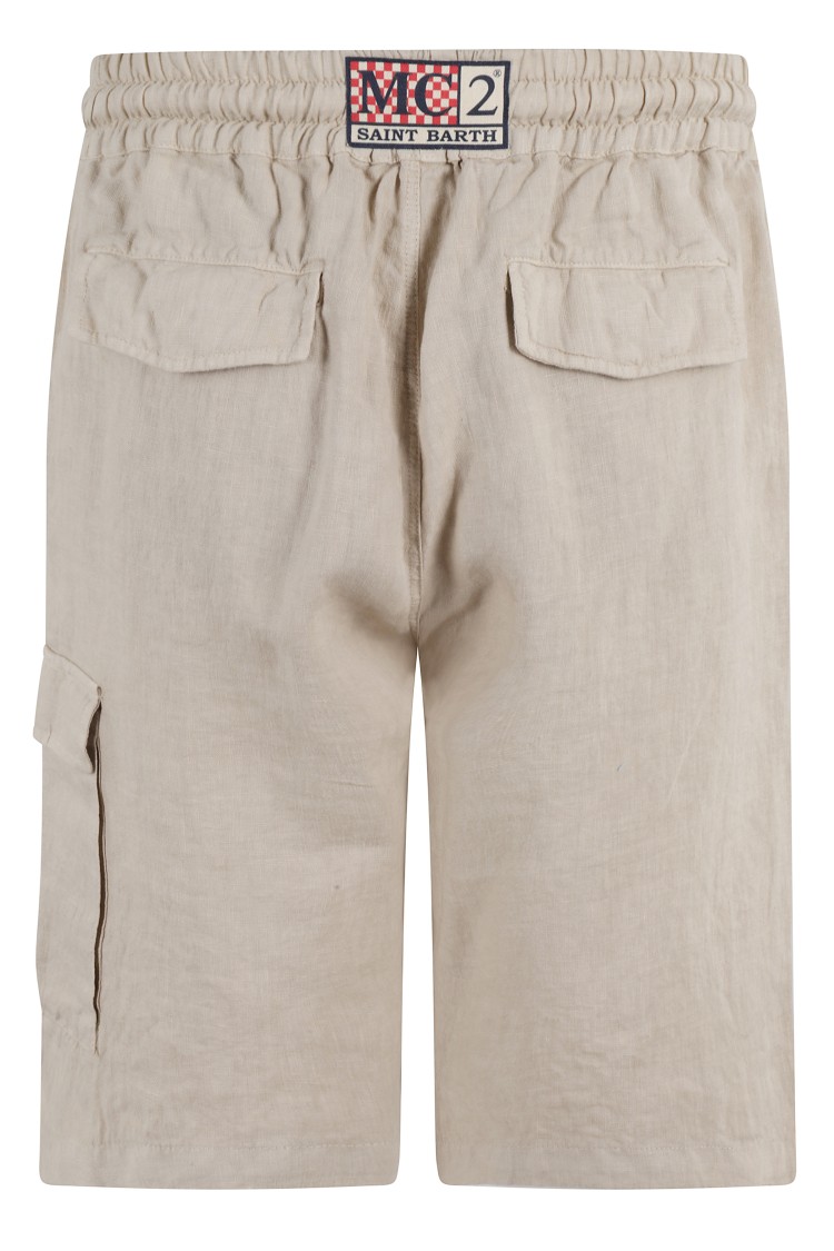 Shop Mc2 Saint Barth Bermuda Chinos Con Tasche In Neutrals