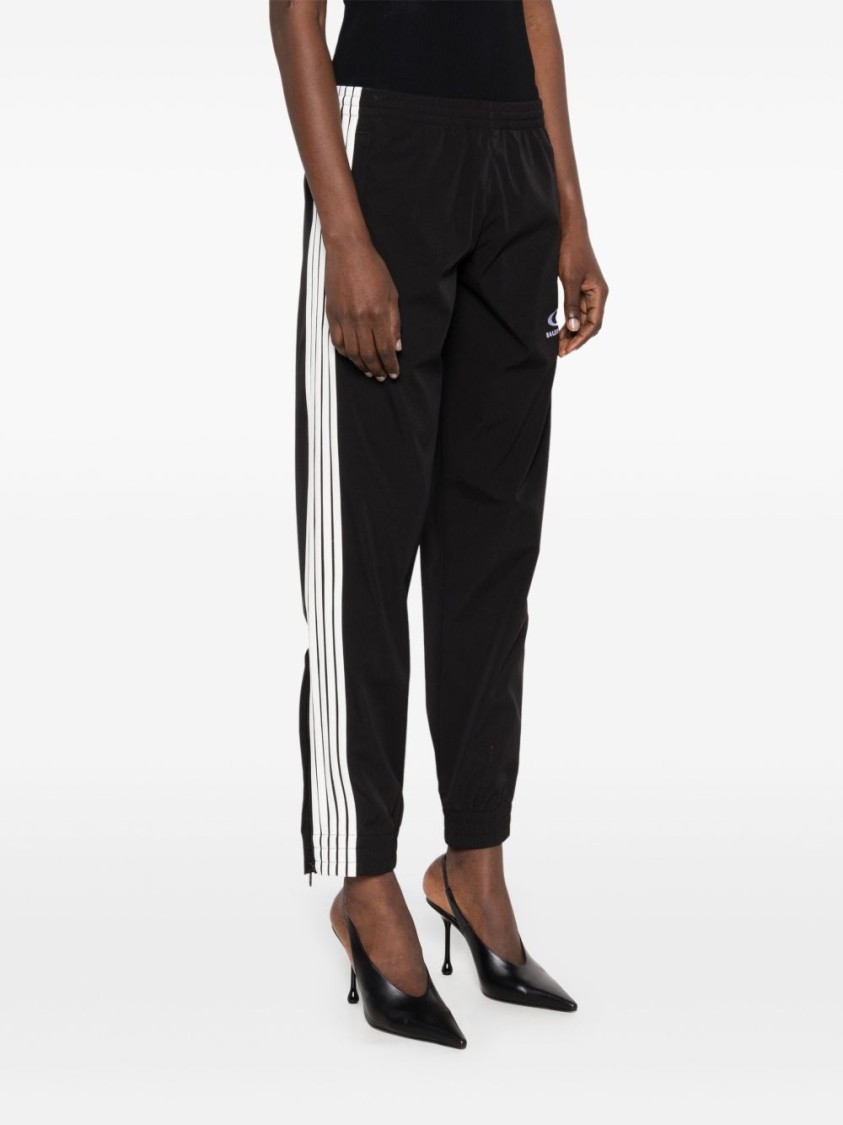 Balenciaga Logo-embroidered Track Pants In Black