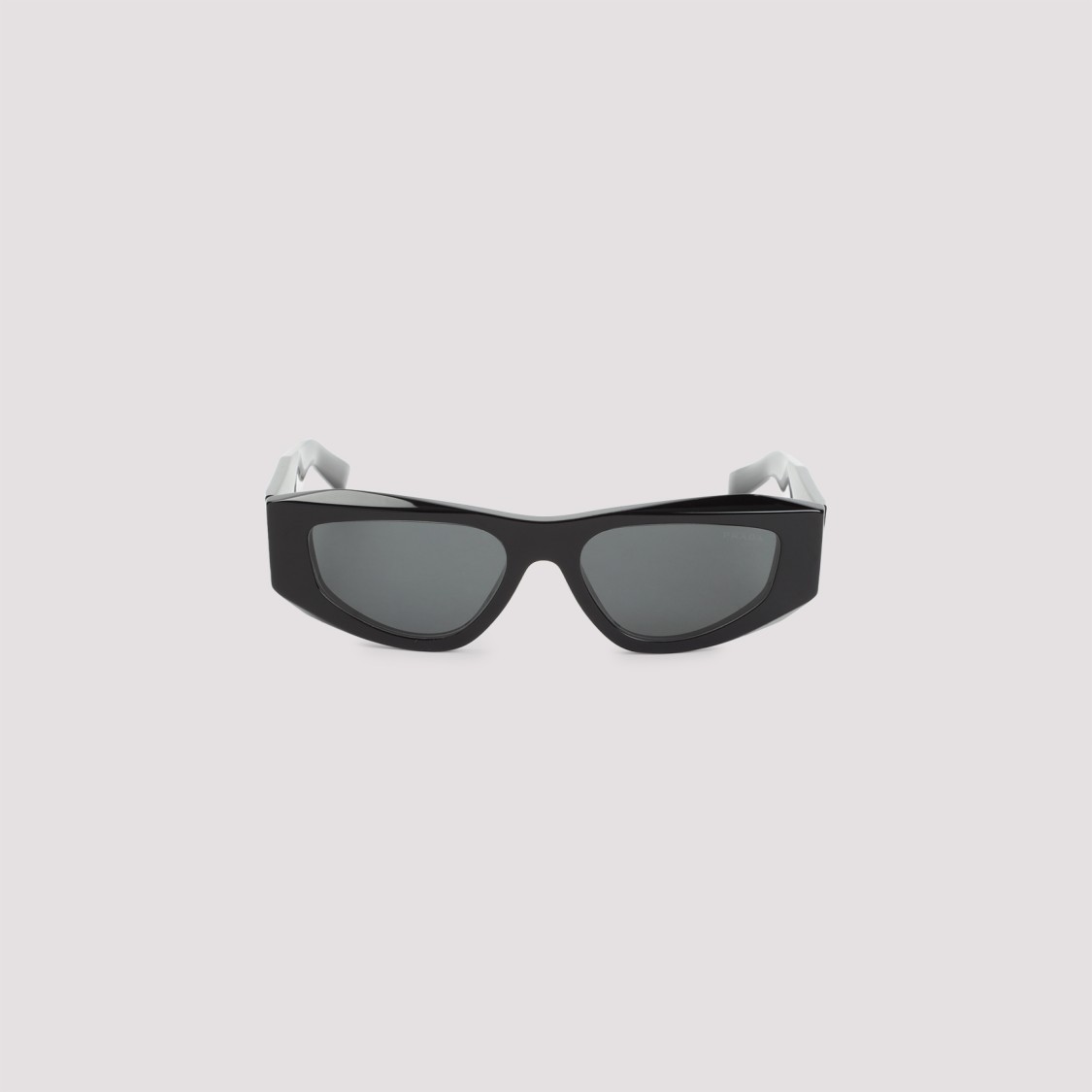 Shop Prada Angular Black Acetate Sunglasses With Dark Lenses In Red