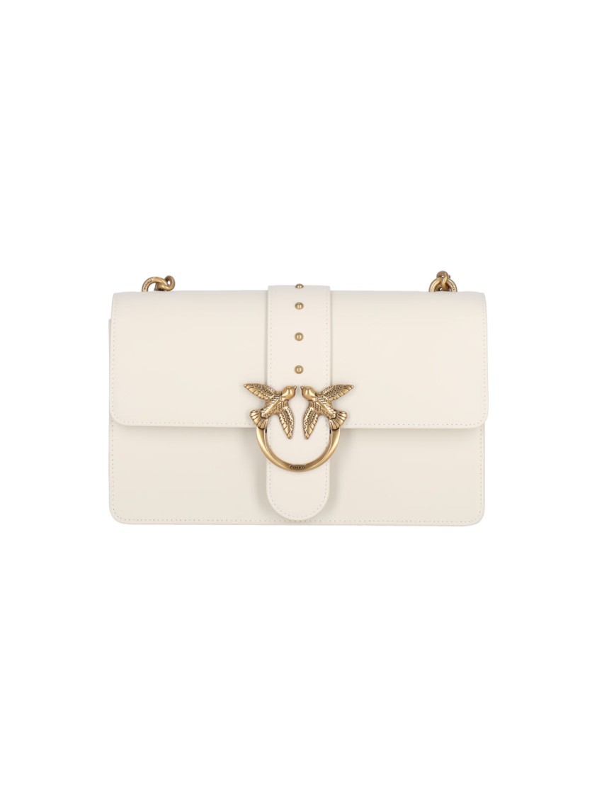 Pinko "classic Love One" Logo Crossbody Bag – White