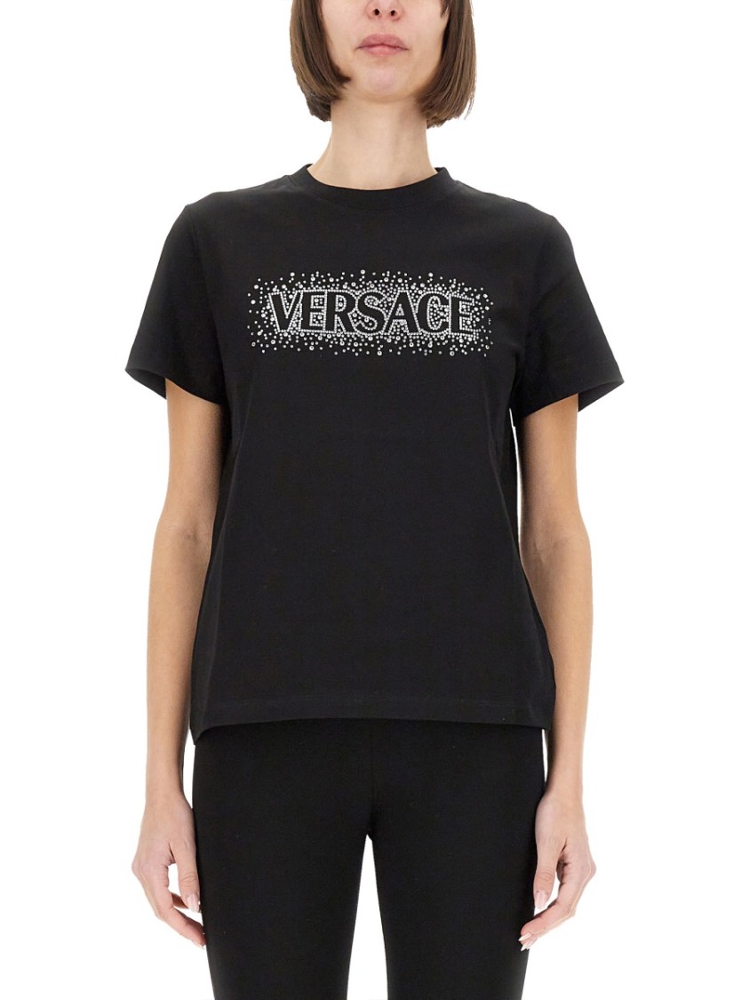 Versace "starry Sky" T-shirt In Black