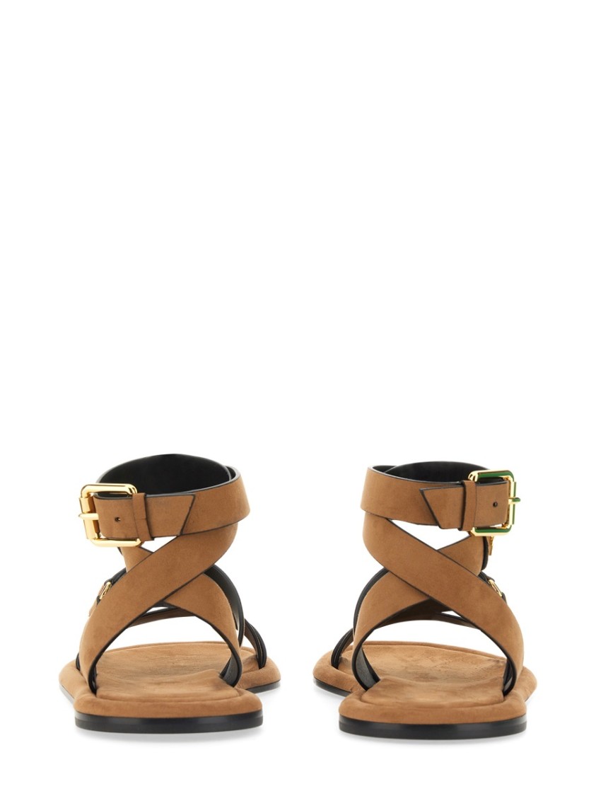 Shop Giuseppe Zanotti Brown Sandalo Aymon With Multiple Straps