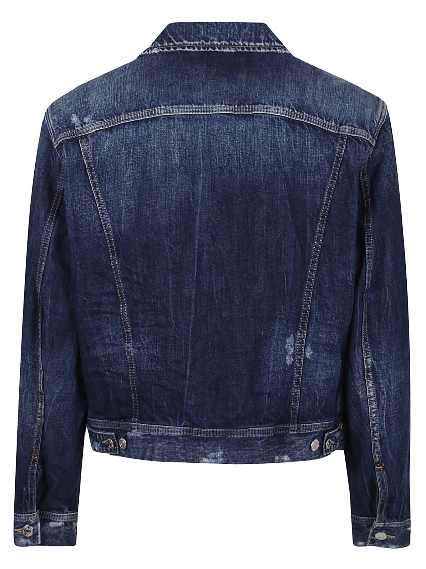 DSQUARED2 DSQUARED2 DISTRESSED COTTON DENIM TRUCKER JACKET