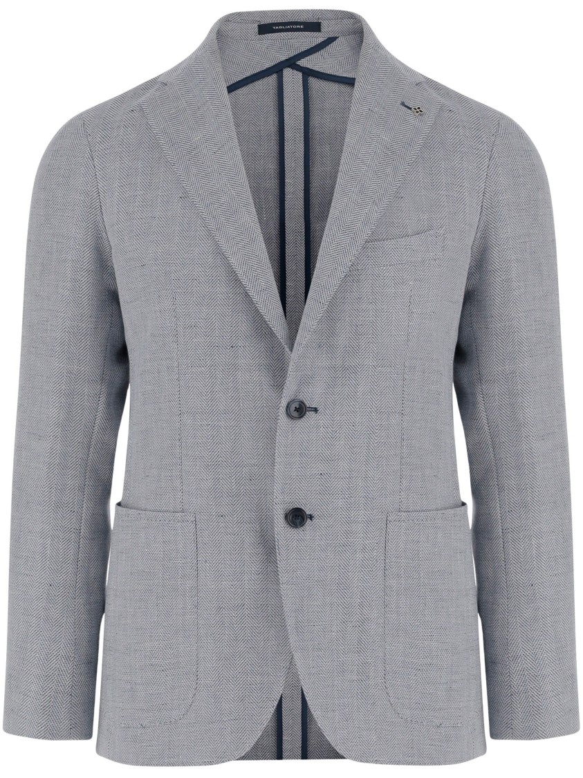 TAGLIATORE TAGLIATORE LINEN BLEND SINGLE-BREASTED JACKET