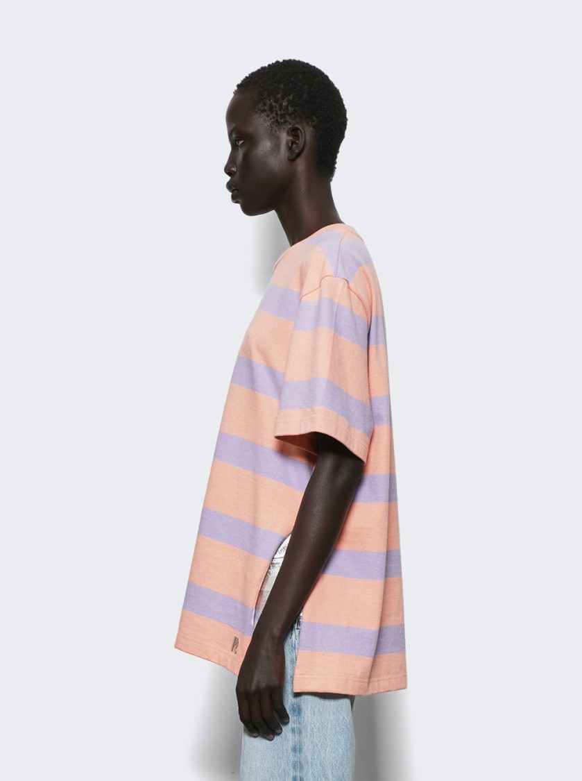 Rabanne Tee Shirt Stripes Peach And Lavander In Pink