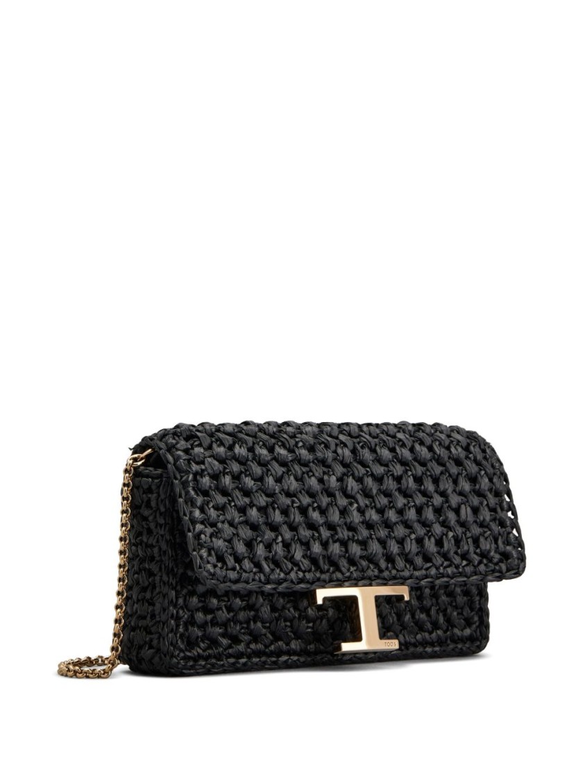 Tod's Black Woven Texture Shoulder Bag