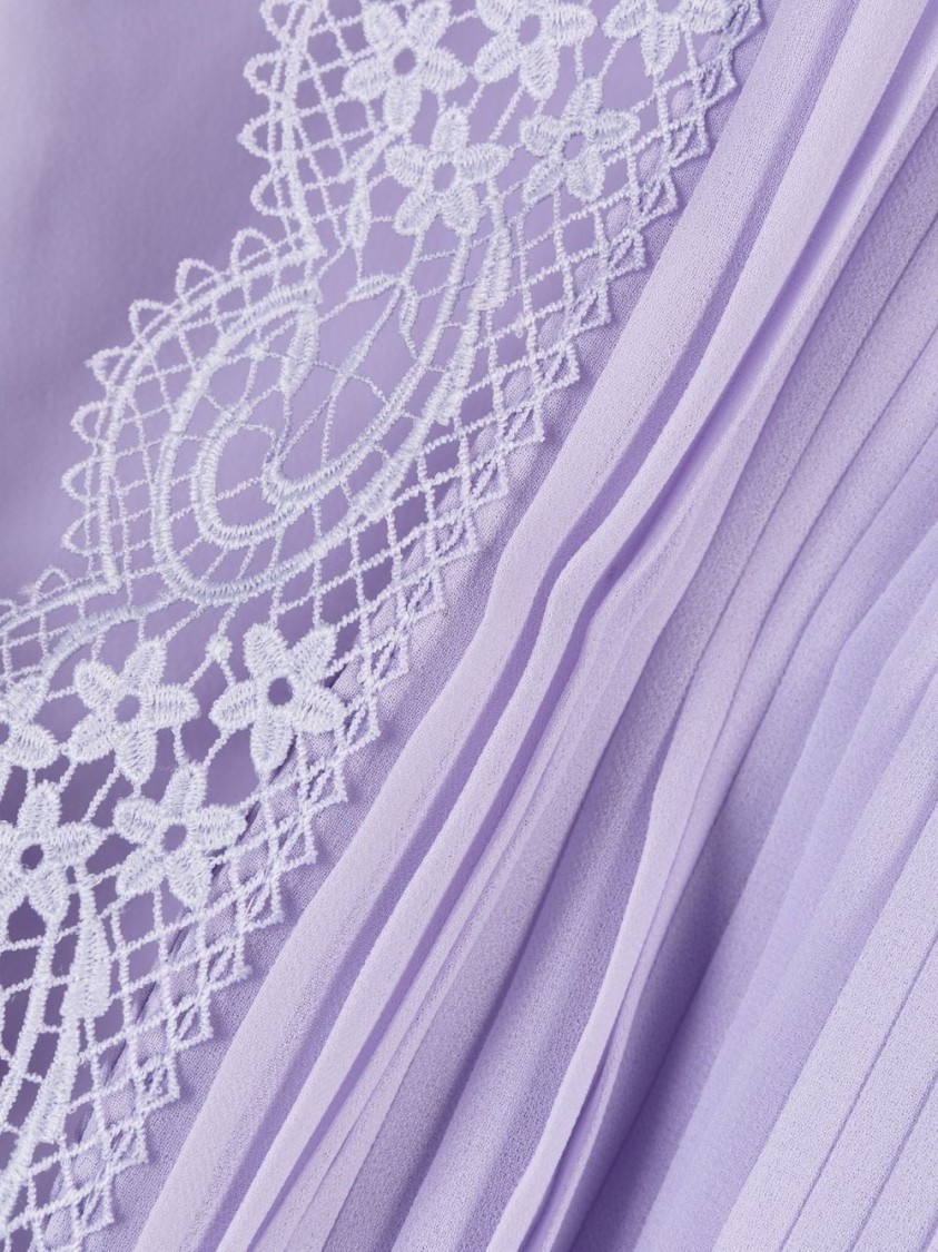Self-portrait Lilac Chiffon Mini Dress In White