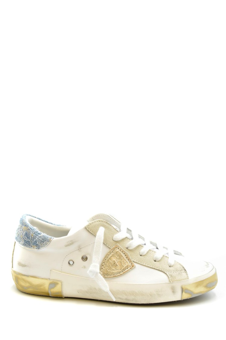 Philippe Model Multicolor Leather And Suede Sneakers In Multicolor