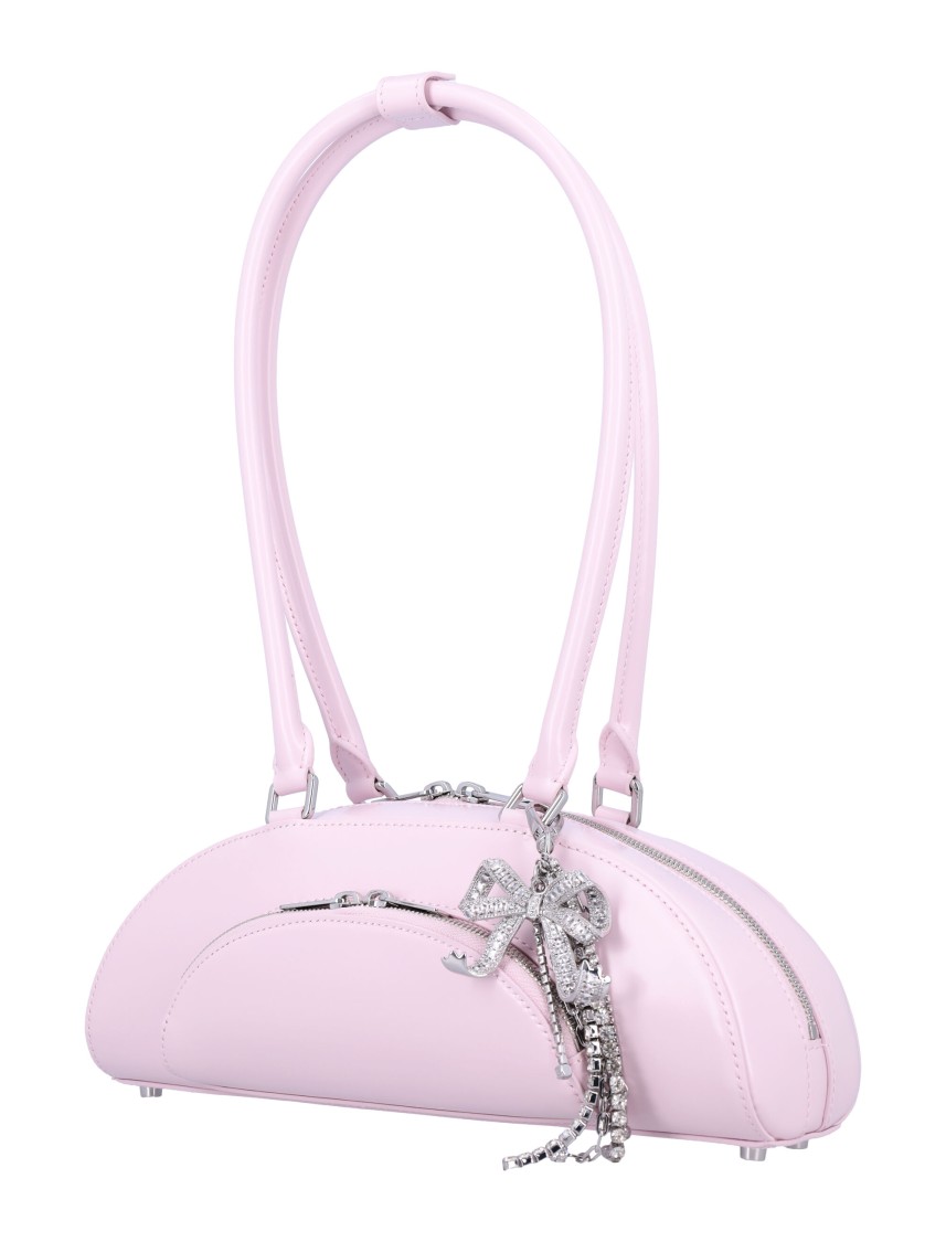 Self-portrait Curved Charm Shoulder Bag In Pink