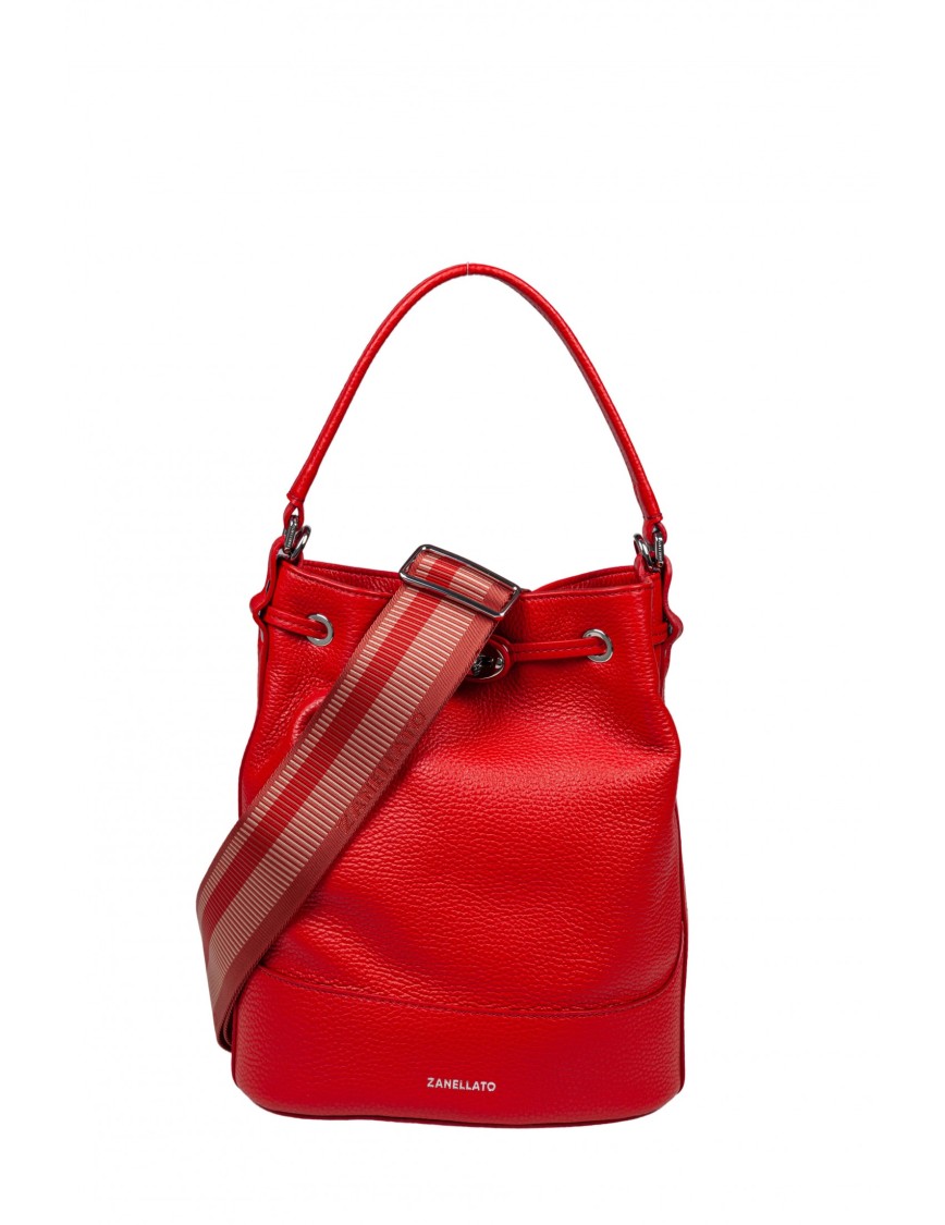 Zanellato Monda Daily Day S Leather Bucket Bag Red Color In Red