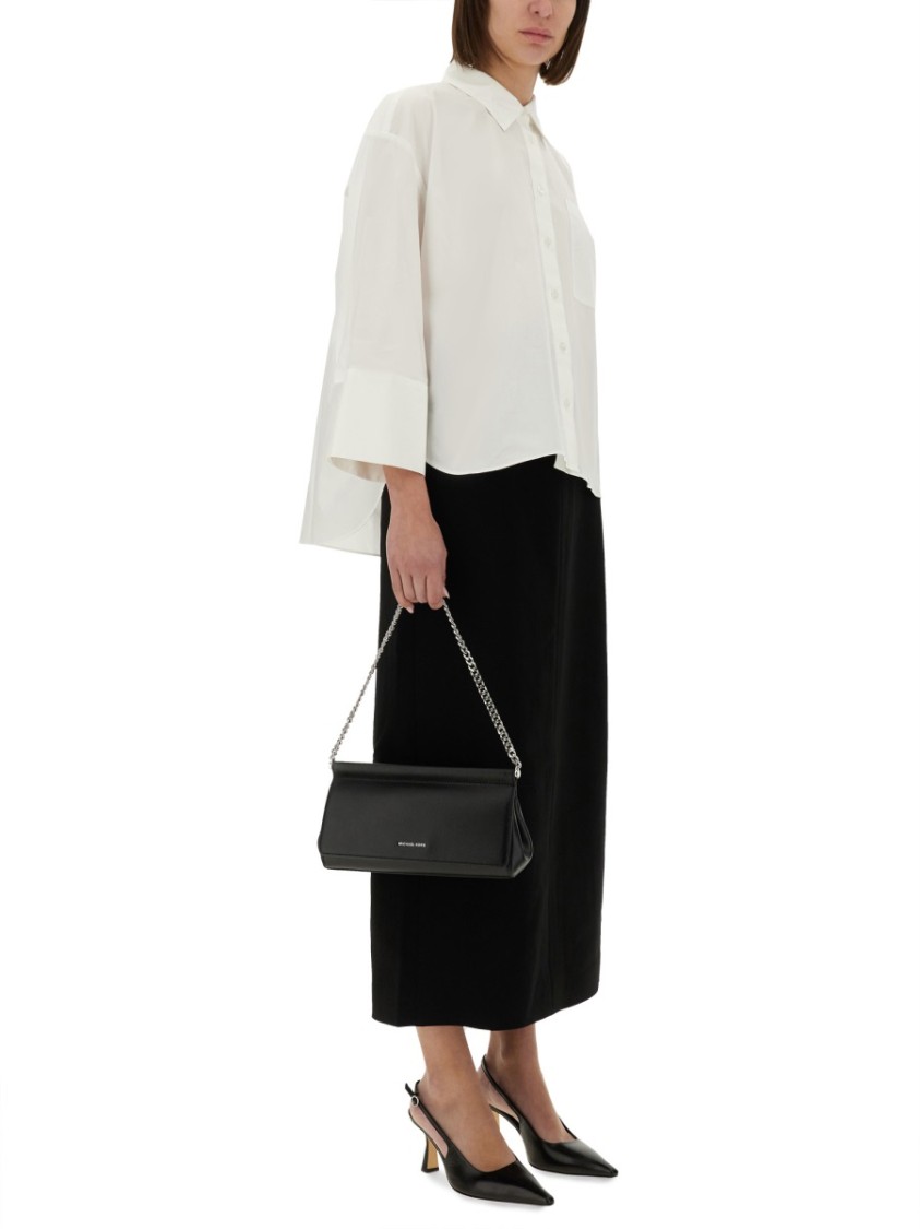 Michael Michael Kors Textured Crepe Maxi Skirt In Black