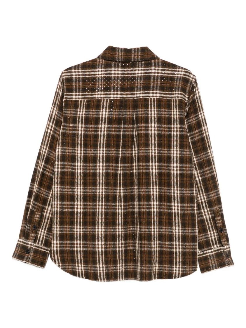 P.a.r.o.s.h . Plaid Button-up Shirt With Chest Pockets In Brown