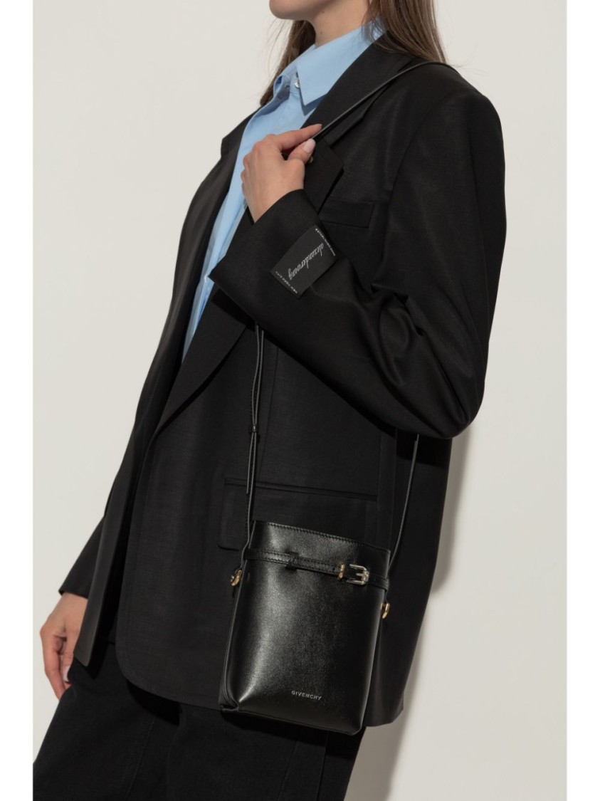 Givenchy Calf Leather Shoulder Bag With Logo And Gold-tone Hardware