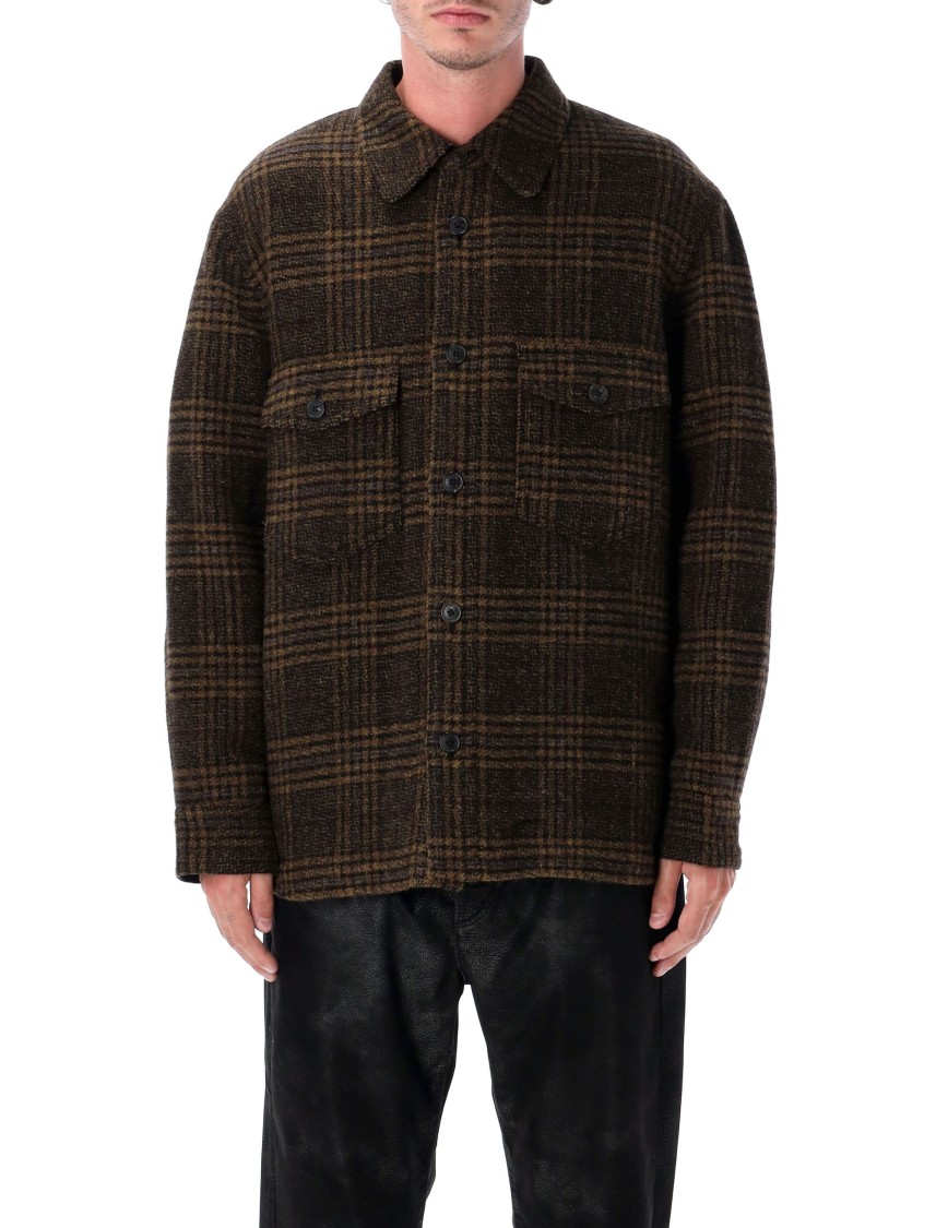 Isabel Marant Kevront Check-pattern Shirt Jacket In Black