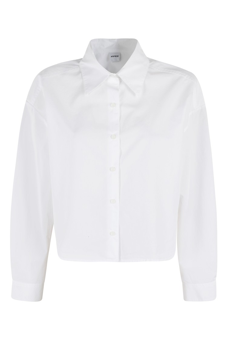 ASPESI ASPESI BOXY-FIT COTTON SHIRT WITH POINTED COLLAR