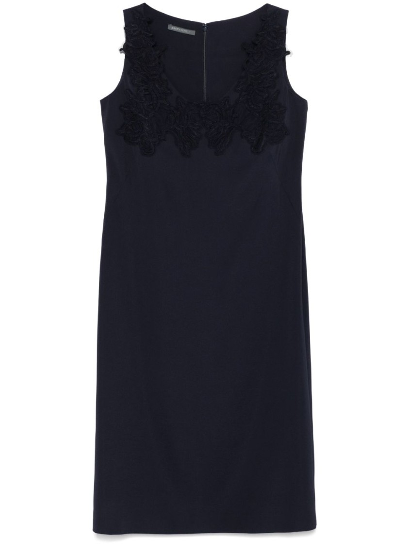 オールインワン・サロペット a Ferretti Floral Embroidered Blue Dress With Deep ALBERTA FERRETTI – Elilhaam