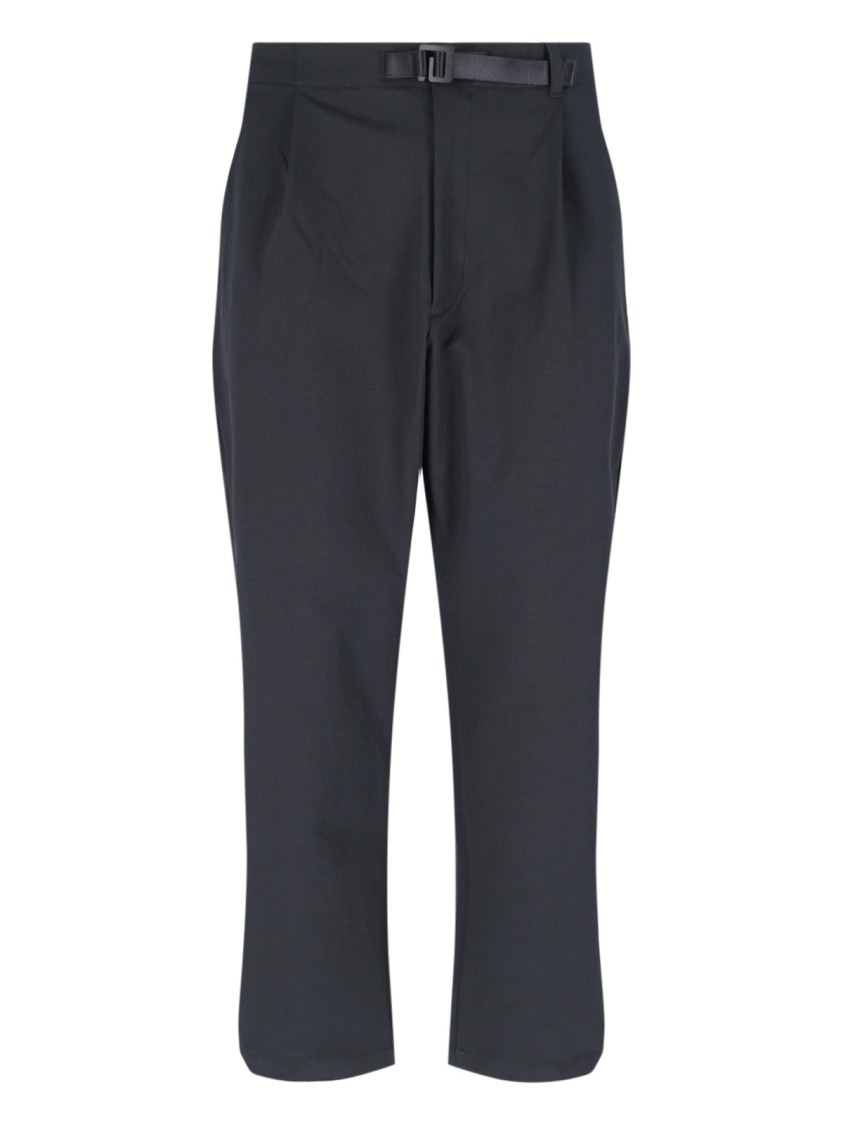 GOLDWIN GOLDWIN HIGH-WAISTED BLACK PANTS WITH ADJUSTABLE BELT