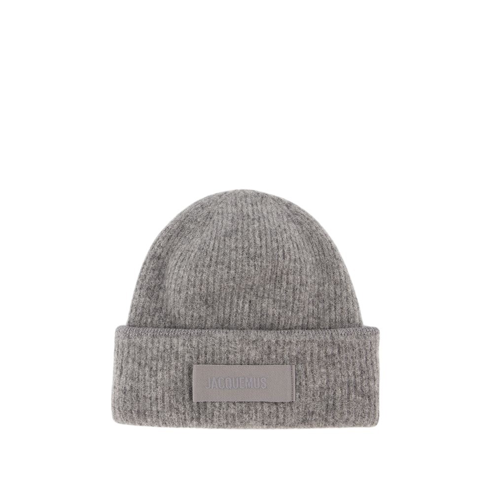 JACQUEMUS JACQUEMUS LE BONNET GROS GRAIN BEANIE - WOOL - DARK GREY