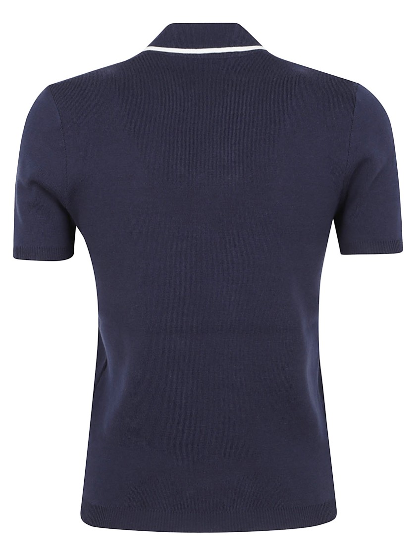 Valentino Polo Shirt Cotton Embroidered Detail In Blue