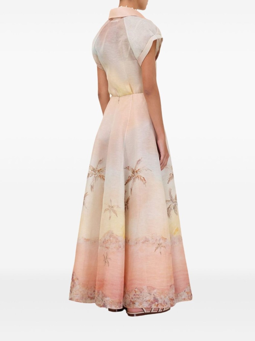 Zimmermann Illuminate Linen And Silk-blend Maxi Skirt In Neutrals