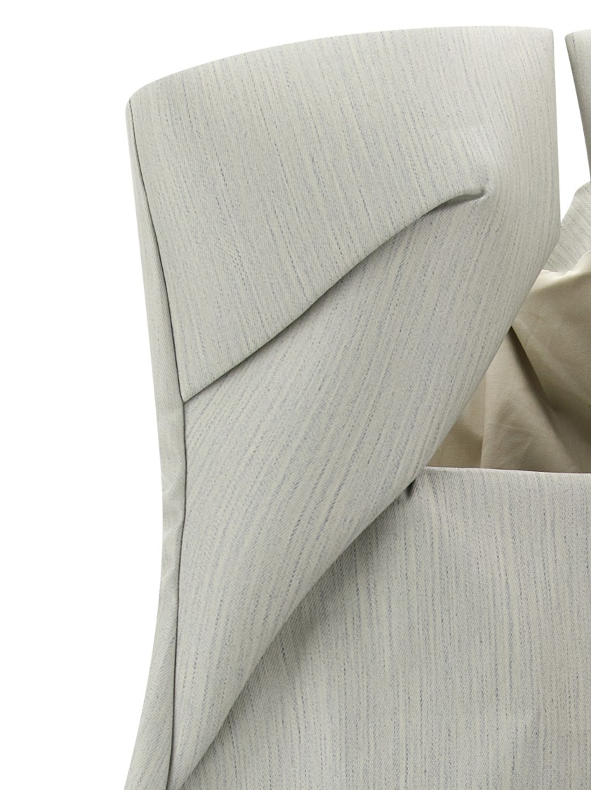 Rick Owens Denim Gown With Front Cut-out In Gray