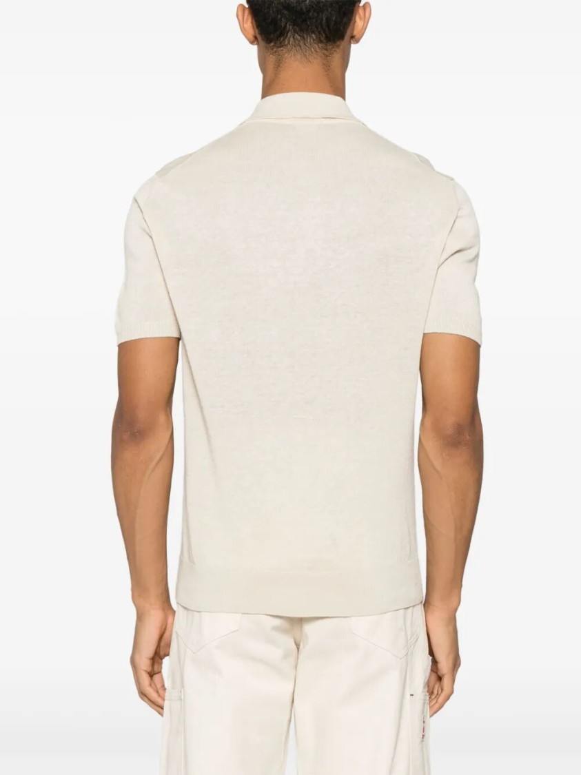 Drumohr Short Sleeve Polo With Classic Collar In Neutral