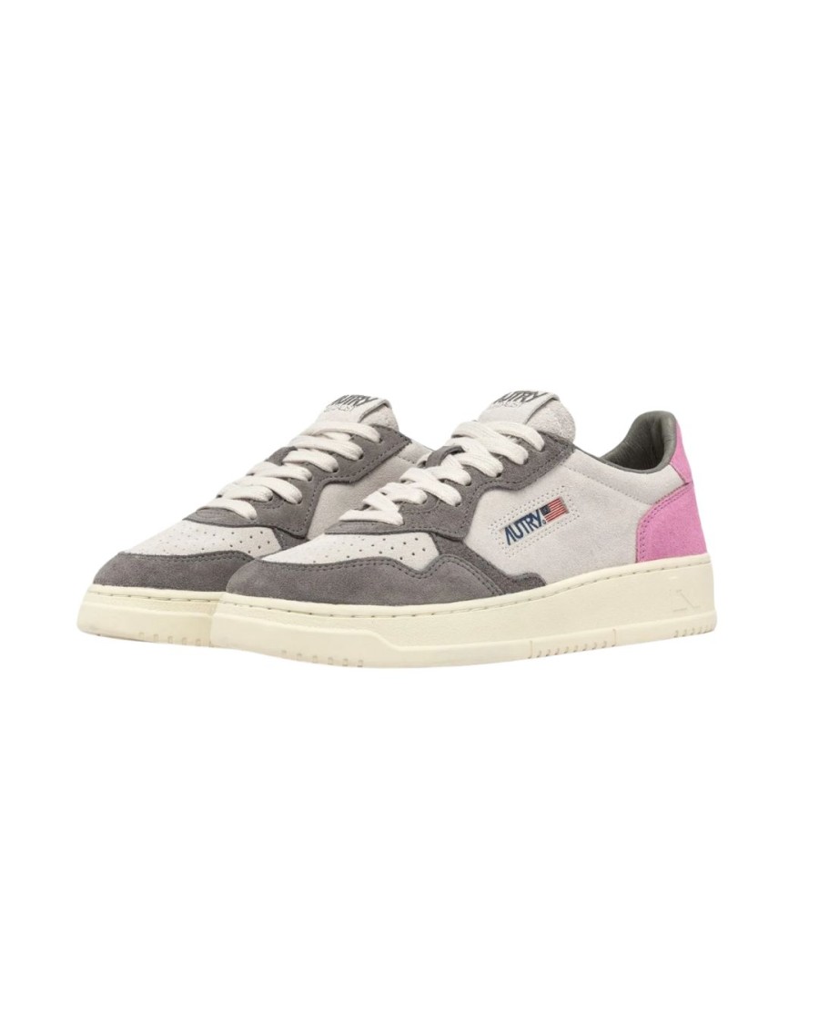Shop Autry Tricolor Suede Medalist Low Sneakers With Padded Collar