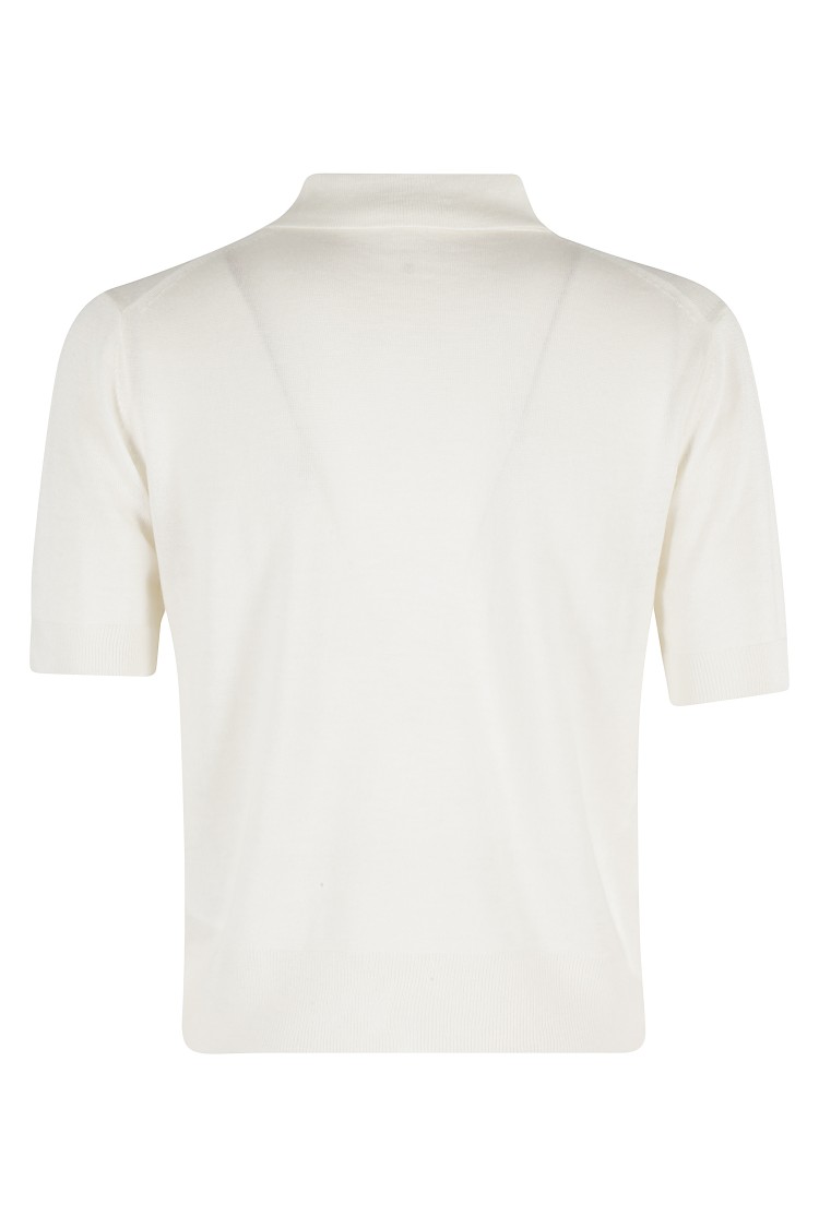 Vince Collared Button Up Sweater In White