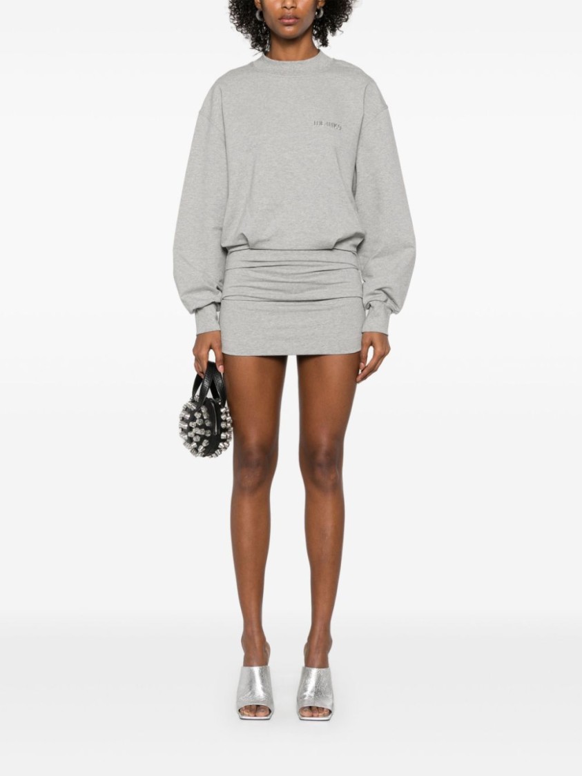 Shop Attico The Relaxed Fit Grey Midi Dress In White