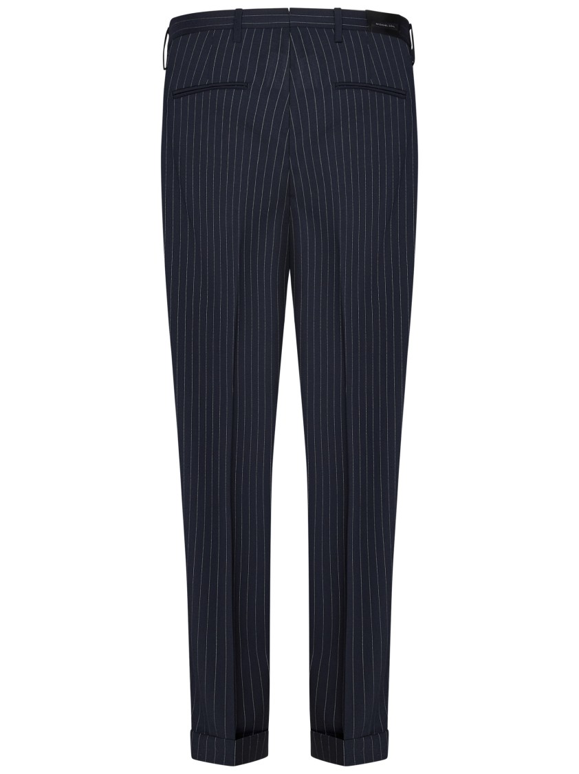 Shop Michael Coal Pinstripe Trousers With Single Pleat