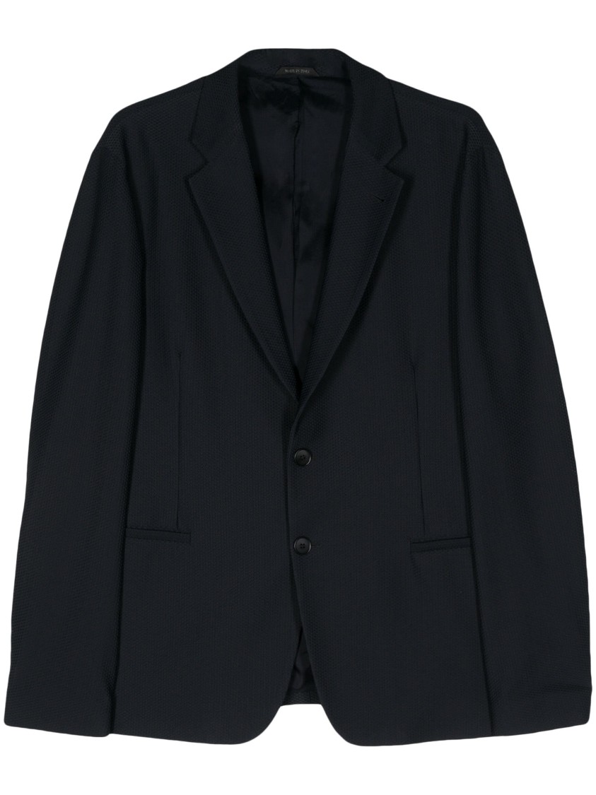 Giorgio Armani Tailored Two-button Blazer With Notch Lapel In Black