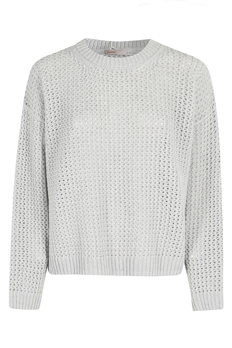 Herno Crewneck Knitted Jumper In White