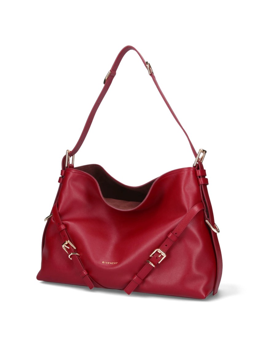 Givenchy Buckle Detail Open Top Shoulder Bag In Red